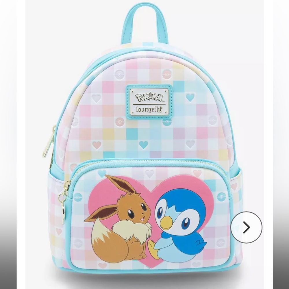 Piplup and eevee pokemon loungefly backpack
